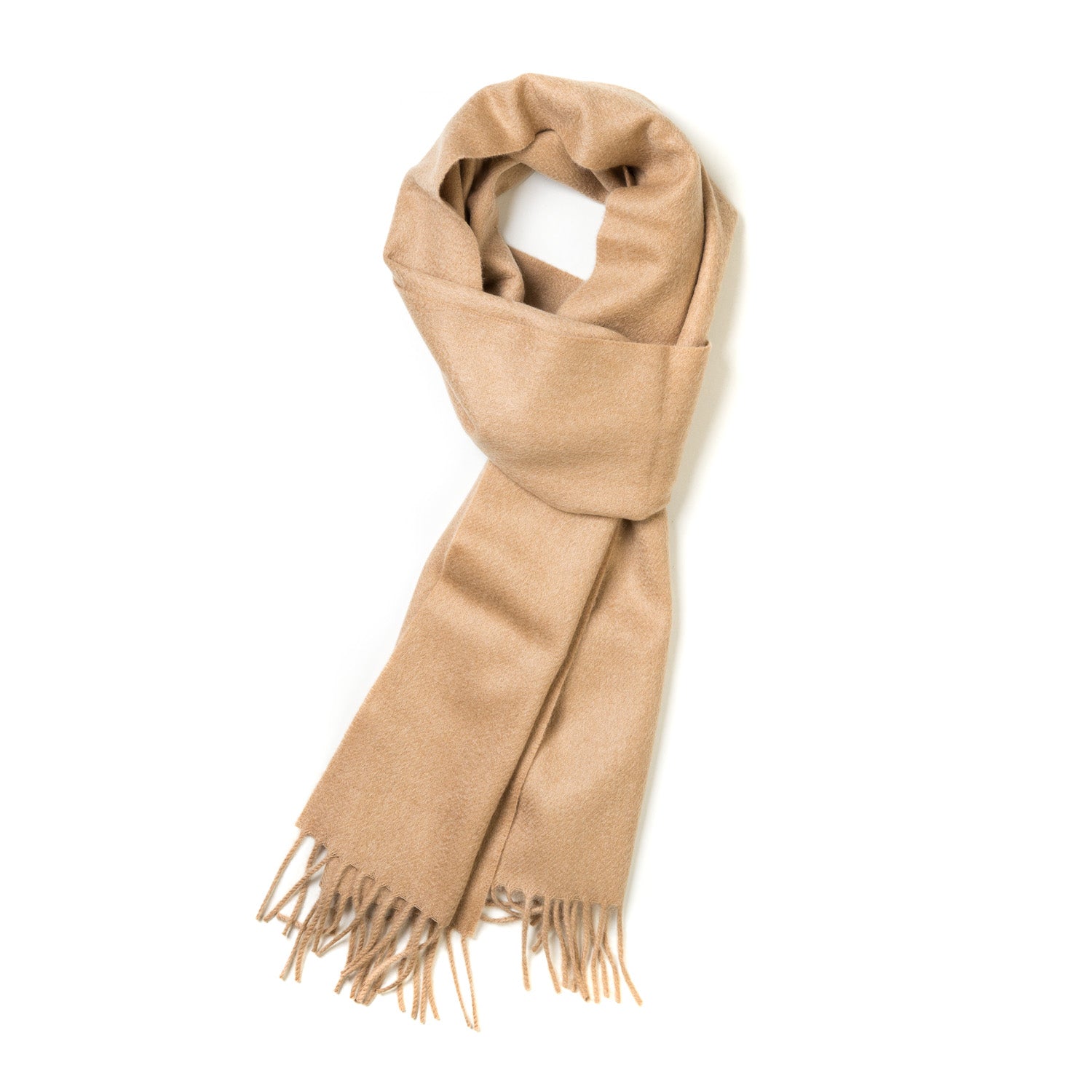 MJ Exclusive: Camel-Colored Scarf "Classic Plain" made of Scottish Cashmere